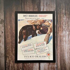 1930s Vintage Texaco Oil Garage Wall Art Unique Automobile Car Decor Man Cave